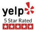 Yelp 5 Star Rated logo with five stars